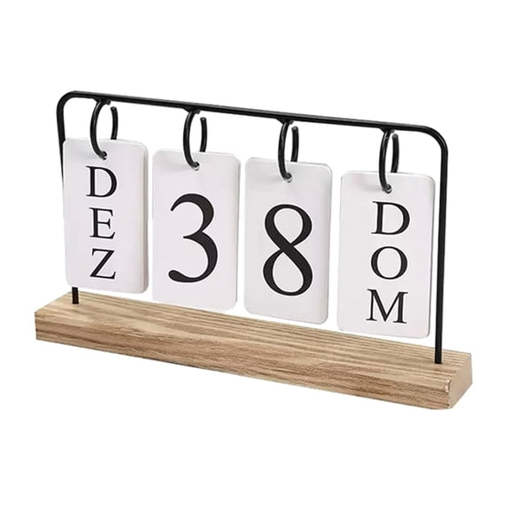 Reusable Wooden Desktop Calendar Date Planner For Modern Home Decoration & Organization