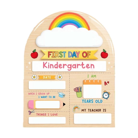 Reusable Wooden First Day of School and Graduation DIY Memory Board for Kids Personalized Milestone Sign with Writable Surface