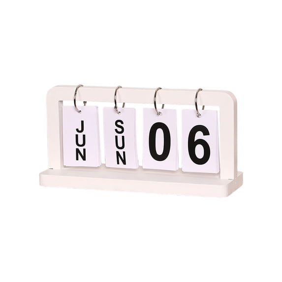 Reusable Wooden Flipping Desk Calendar Ornament, Minimalist Multiscene Desktop Decor & Date Tracker For Home, Office, Dorm(9.5x4.7x3.14")