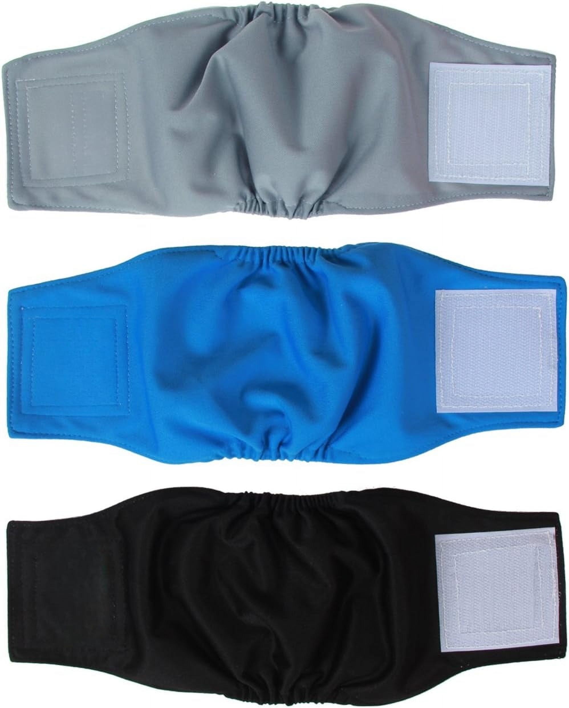 Reusable Male Dog Diapers – Leak Proof Belly Band Wrap – Washable Cotton – S M L XL (1/3 Packs)