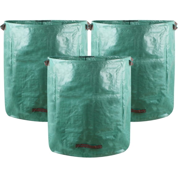 Reusable Yard Waste Bags,132 Gallons Lawn And Leaf Bags,Heavy Duty Garden Bags,Standable Garden Waste Bag With 4 Handles, Camping Yard Recycling For Leaves (3 Pack)
