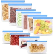 حقيبة Ziplock قابلة لإعادة الاستخدام لمنظم ثلاجة تخزين الطعام [10 عبوة] أكياس الفريزر السميكة والصديقة للبيئة ، أدوات وأدوات المطبخ المنزلية