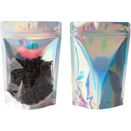 Reusable Ziplock Bags Mylar Bag Ziplock Bags Aluminum Foil Bags 50 Pieces of Deodorant Food Storage Bags Candy Bags (3.9 * 5.9 Inches)