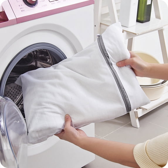 Reusable Zippered Mesh Laundry Bag for Delicate Garment in Washing Machine Home Textile Storage