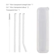 thumbnail image 1 of Reusable bent Glass Tube Drinking Straw with Cleaning Brush Clear, 1 of 6