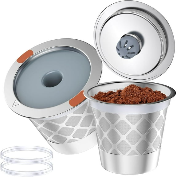 Reusable k Cup Coffee pod Filters,Universal stainless steel Refillable k Cups Filter Use for Keurig 2.0 and 1.0 Coffee Makers-machine(1pack)