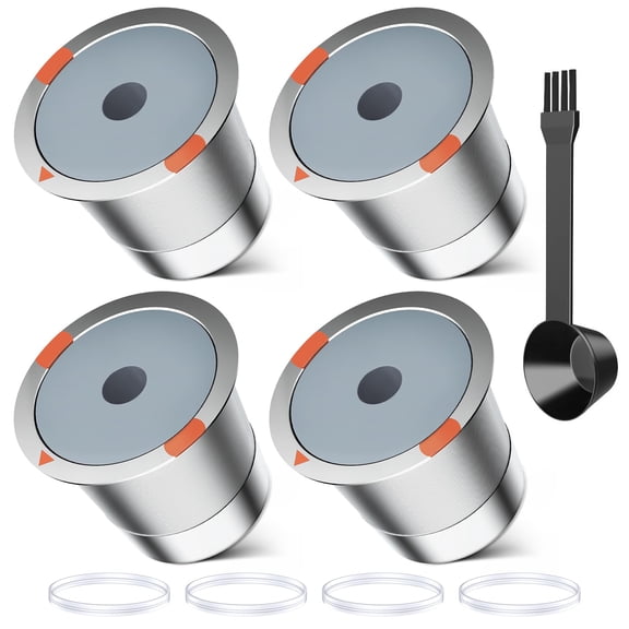 Reusable k Cups for keurig 2.0 1.0,Universal stainless steel Refillable k Cups Filter Use for Keurig all most of coffee Makers brewers(4pack)