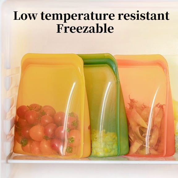 Reusable silicone food storage bags – airtight and leak-proof, suitable for refrigerators and freezers, ideal for portioning food, storing soups and freezing food