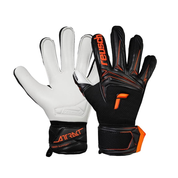 Reusch Attrakt Advance Finger Support Junior Goalkeeper Gloves – Durable Grip, Finger Protection, Youth Keeper Gloves for Training Matches