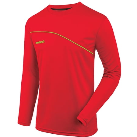 Reusch Match Prime Padded Long Sleeve Goalkeeper Jersey, Red/Lime, Adult Small