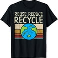thumbnail image 1 of Reuse Reduce Recycle Retro Earth Day Environmentalist Gift T-Shirt, 1 of 4