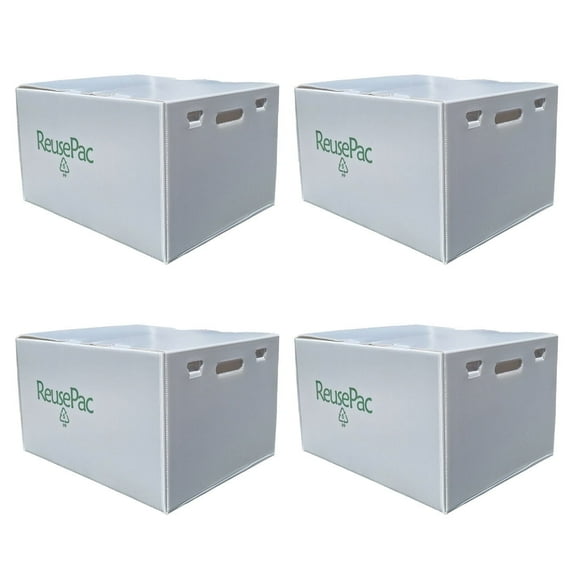 ReusePac 20x16x12in Gray 4 Pack Storage Boxes