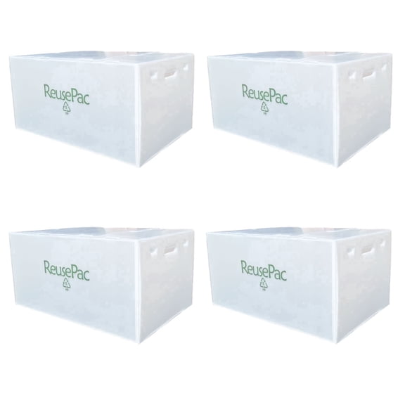 ReusePac 24x16x12in Reusable Foldable Boxes 4 Pack off-White