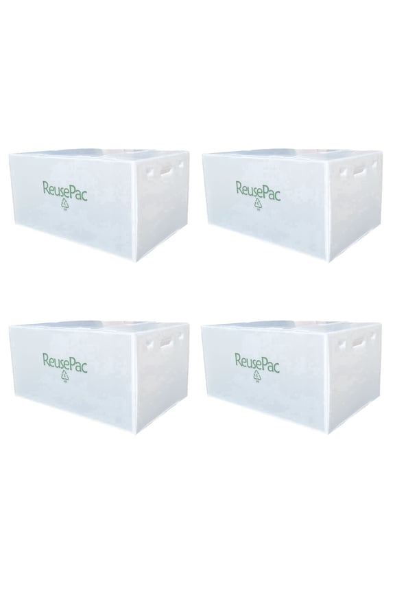 24x16x12in Reusable Foldable Boxes 4 Pack off-White