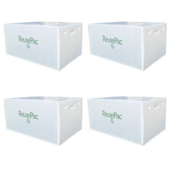 ReusePac 24x16x12in White 4 Pack Storage Boxes