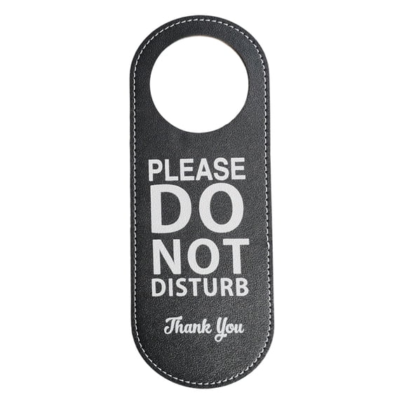 Reuseable PU Leather Do Not Disturb Door Sign Reversible Please Sign For Meeting Room Decoration