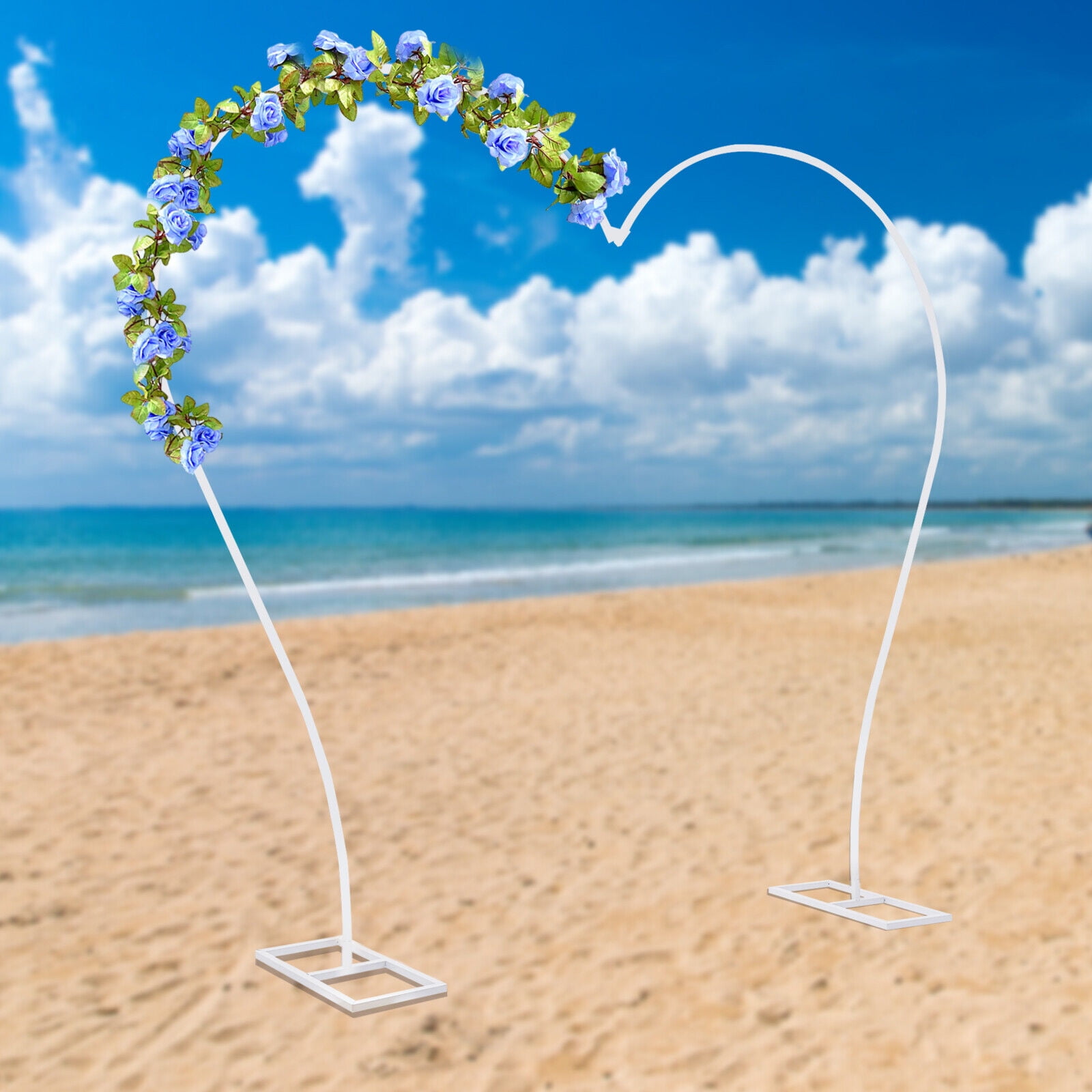 Reused Heart-shaped Balloon Arch Rack Garden Flower Backdrop Stand ...