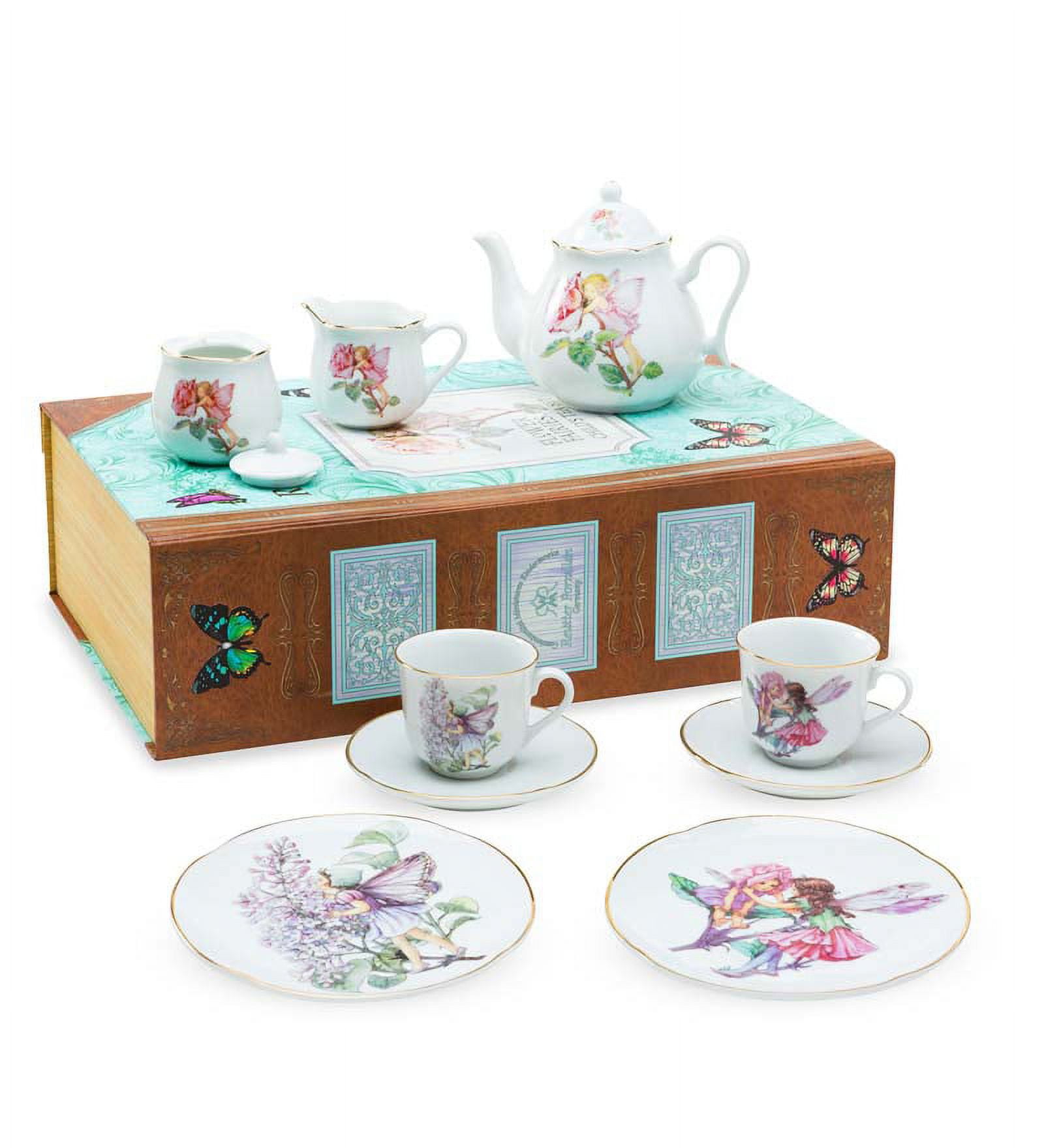 Reutter Porcelain Flower Fairy Storybook & Tea Set