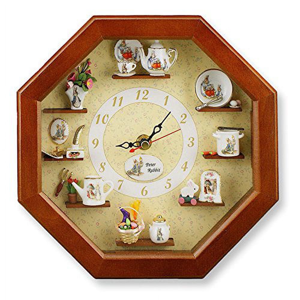 Reutter Porcelain - Wall Clock w/ Porcelain Miniatures - Beatrix Potter