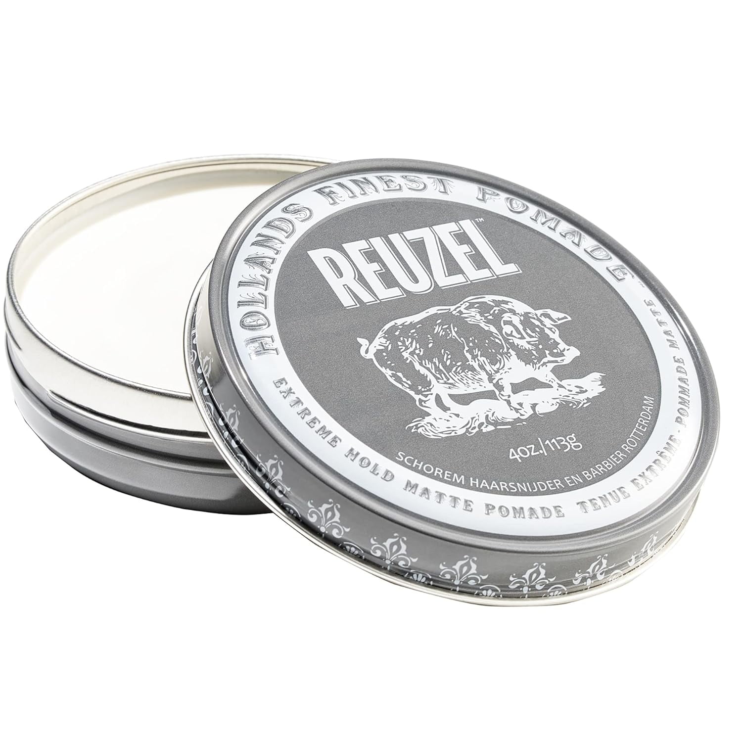 REUZEL Extreme Hold Matte Pomade, No Shine, Water Soluble, 4 oz