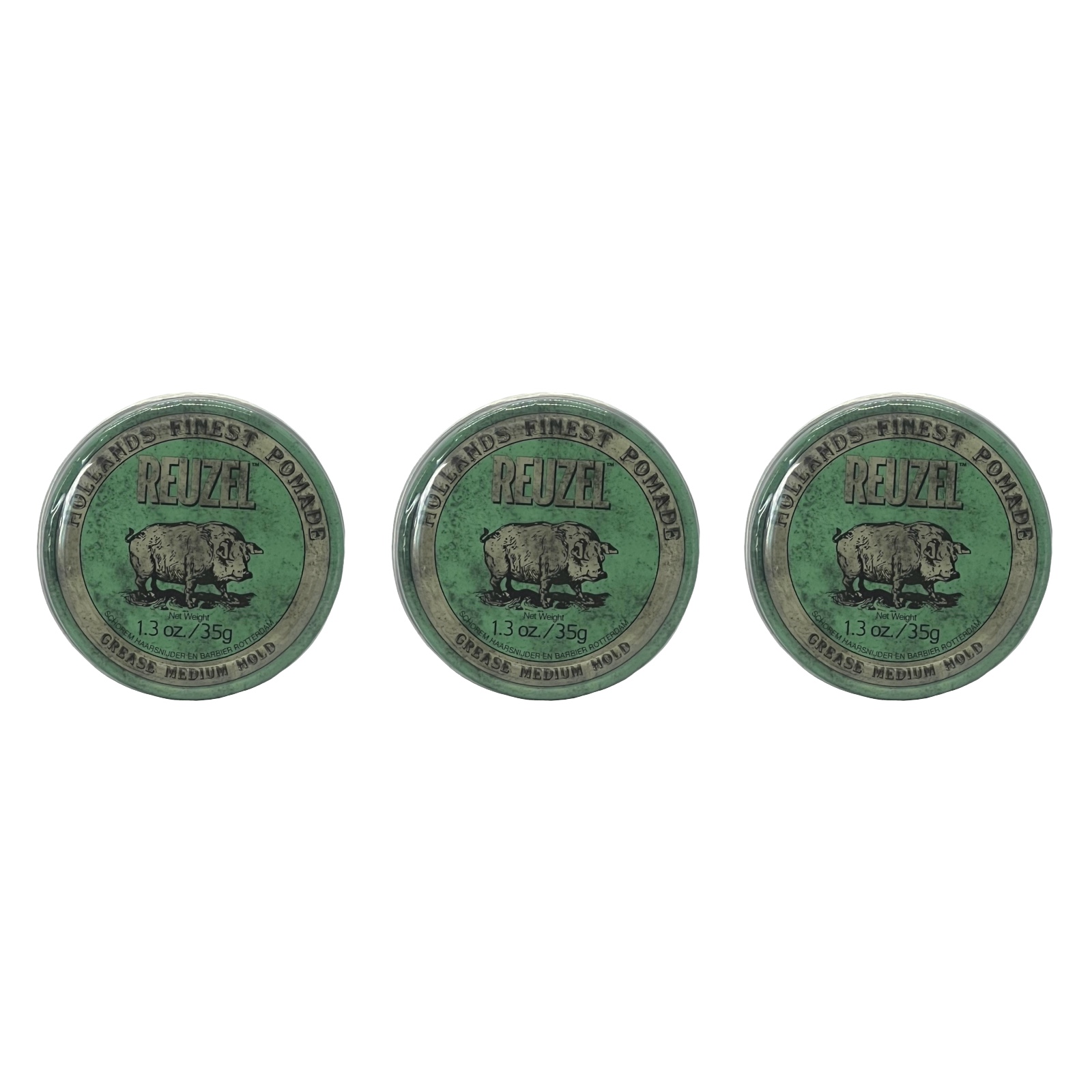 Reuzel Grease Pomade Medium Hold 1.3 Oz (Pack of 3)