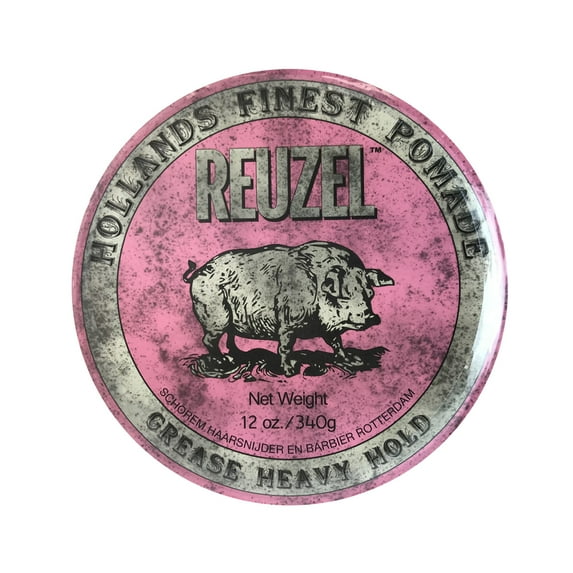 Reuzel Pink Grease Heavy Hold Hair Pomade for Men, 12 Oz