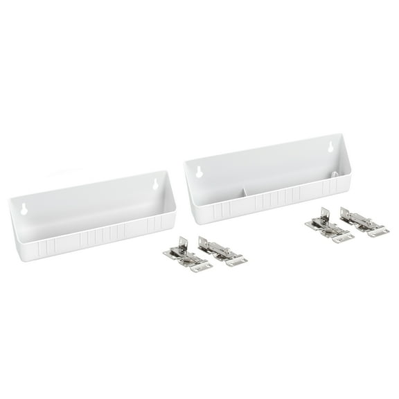 Rev-A-Shelf 11 In Kitchen Sink Front Tip-Out Accessory Tray, White (2 Pack)