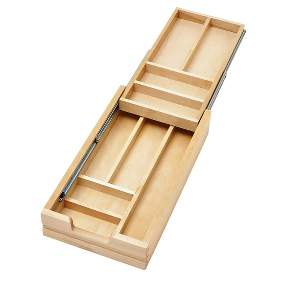 Rev-A-Shelf 12 Inch Tiered Cutlery Drawer Organizer with Soft Close Slides