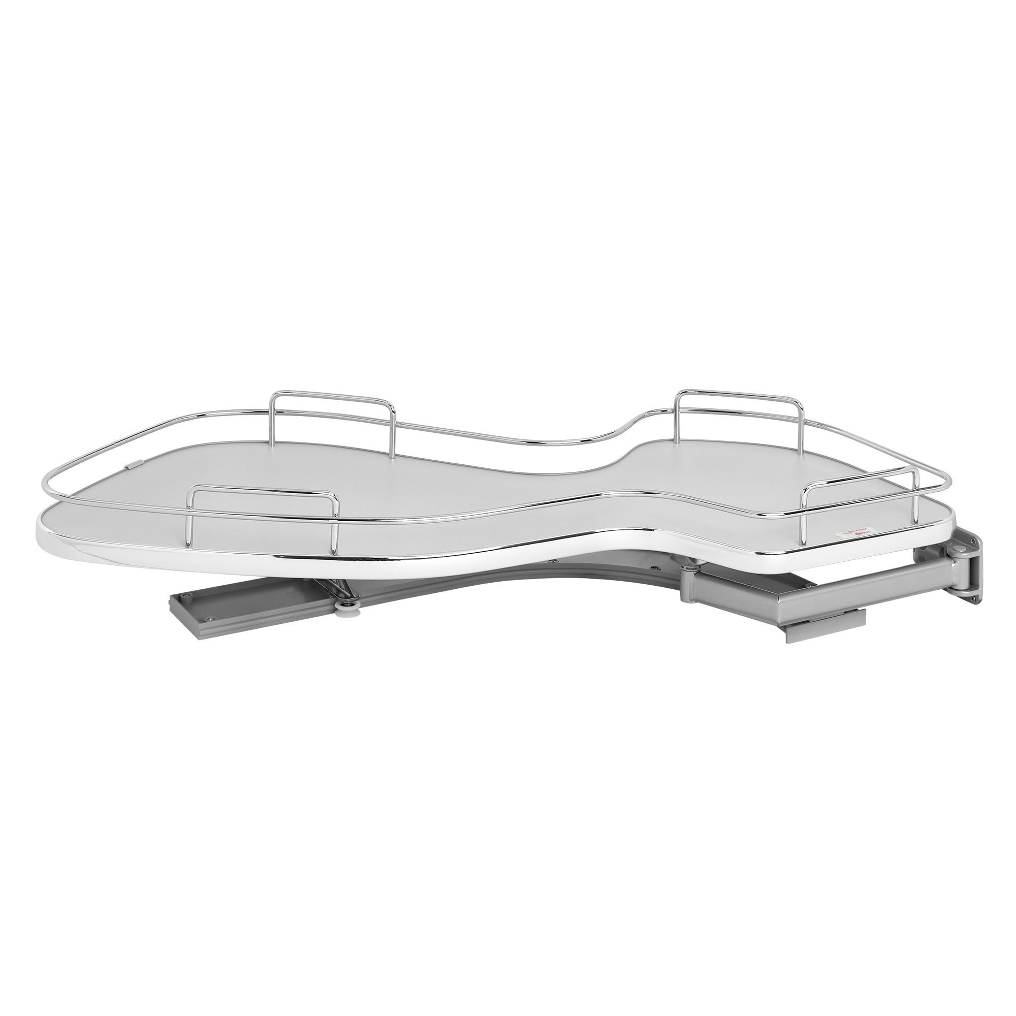 Maple and Gray Blind Corner Cabinet Organizer