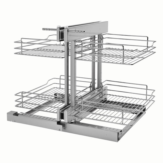 Rev-A-Shelf Chrome 2-Tier Wire Optimizer for 15" Blind Corner Cabinet Openings, 5PSP-15-CR
