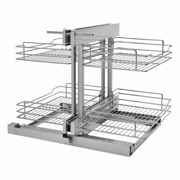 Rev-A-Shelf Chrome 2-Tier Wire Optimizer for 15" Blind Corner Cabinet Openings, 5PSP-15-CR