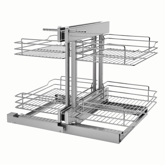 Rev-A-Shelf Chrome 2-Tier Wire Optimizer for 15" Blind Corner Cabinet Openings, 5PSP-15-CR