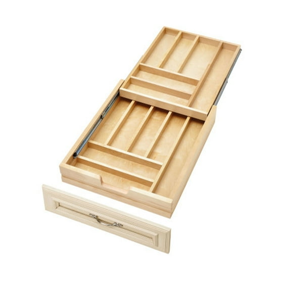 Rev-A-Shelf 18 Inch Tiered Cutlery Drawer Organizer with Soft Close Slides