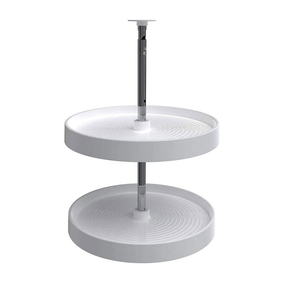 Rev-A-Shelf 18'' Lazy Susan Full-Circle Polymer Two-Shelf, White, 2062-18-11-1