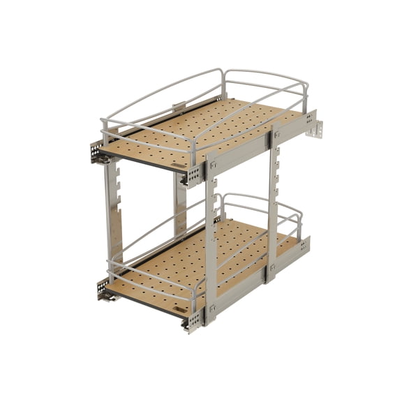 Rev-A-Shelf 2 Tier Bottom Pull Out Base Cabinet Organizer, 54BK-12SC-2-1