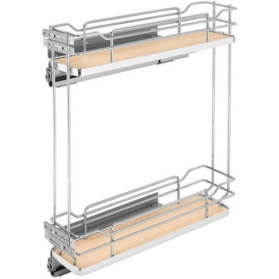 Rev-A-Shelf 5322-Bcsc-5 Contemporary 6"W X 22-1/4"H Two Tier Sold Shelf Surface Pull Out