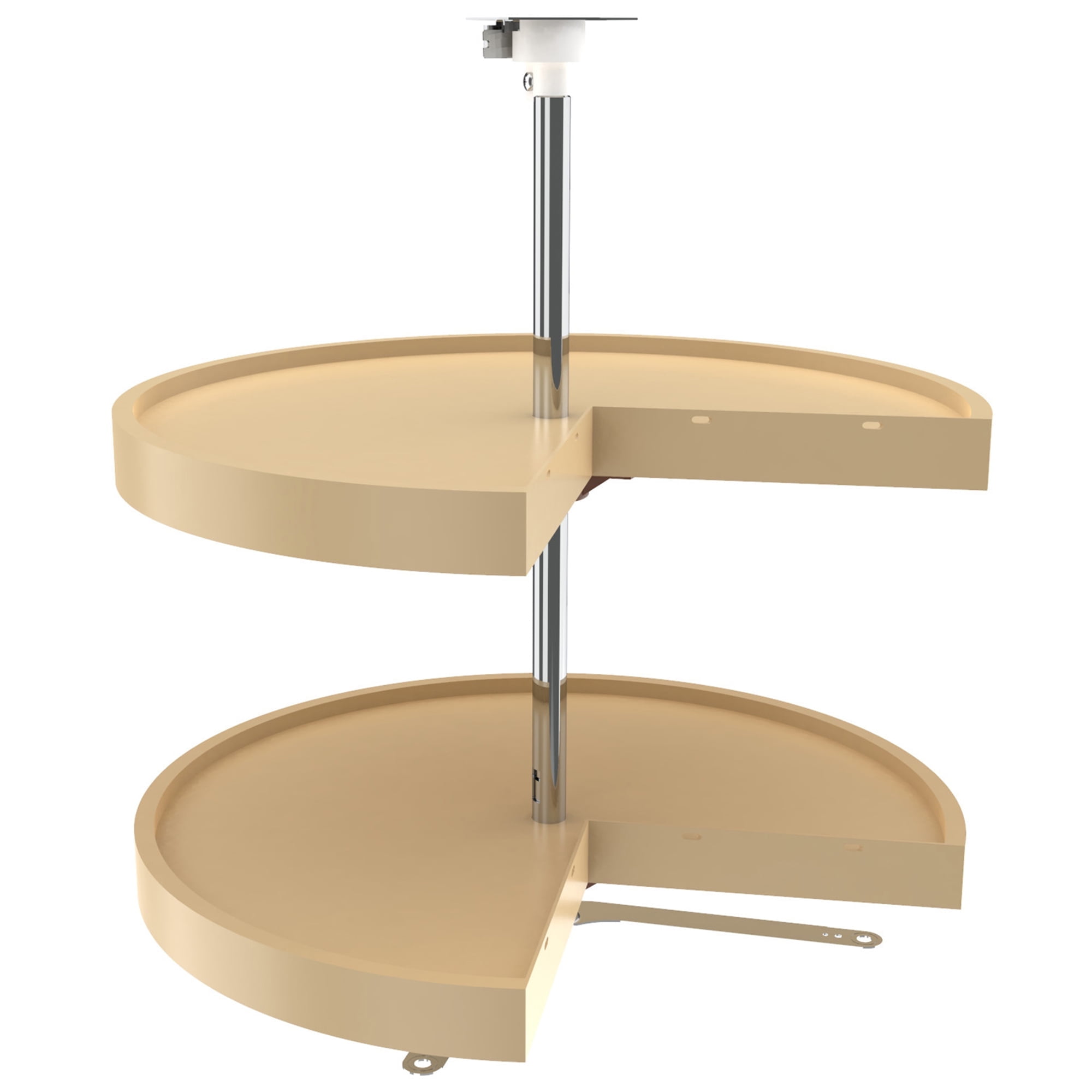 Almond Polymer 24-Inch Two-Tier Revolving Lazy Susan