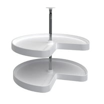 Rev-A-Shelf 2472-28-11-1 28 In Polymer 2 Shelf Kidney Lazy Susan Set, White
