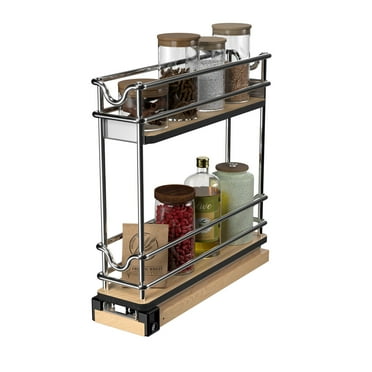 Rev-A-Shelf 3" Pullout Organizer for Cabinets, 2 Tier Shelf, 5WU2-3N1-1