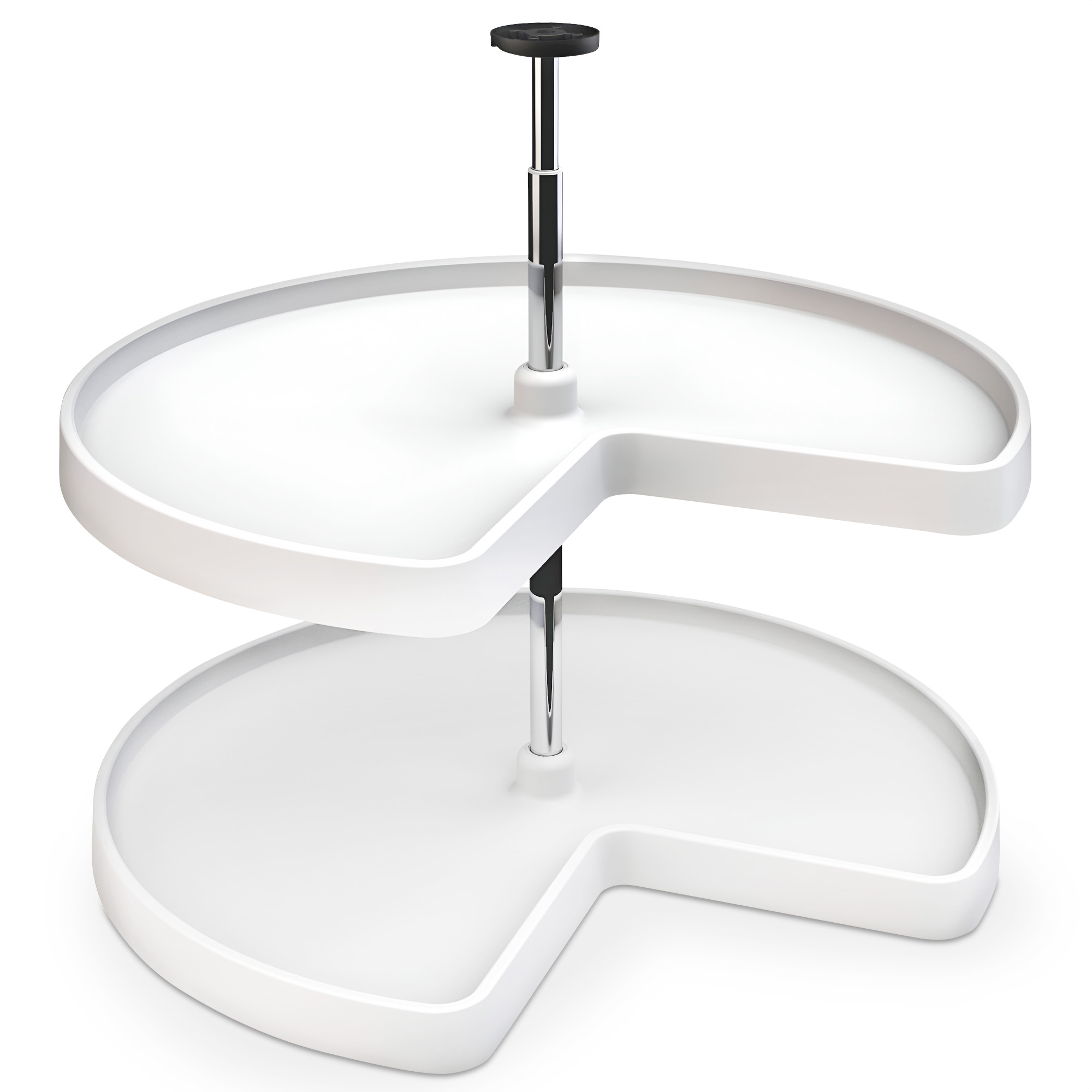 Rev-A-Shelf 2-Tier Lazy Susan For Kitchen Corners - 28" Full Circle Spice & Can Organizer, White