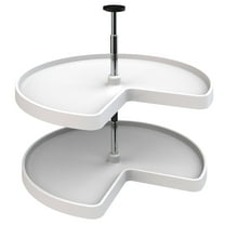 Rev-A-Shelf 3472-28-11-52 28 Inch Polymer Kidney 2 Shelf Lazy Susan, White