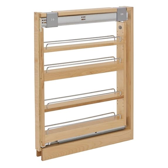 Rev-A-Shelf 432-BFSC-3C 3" Cabinet Base Filler Soft Close Organizer, Maple
