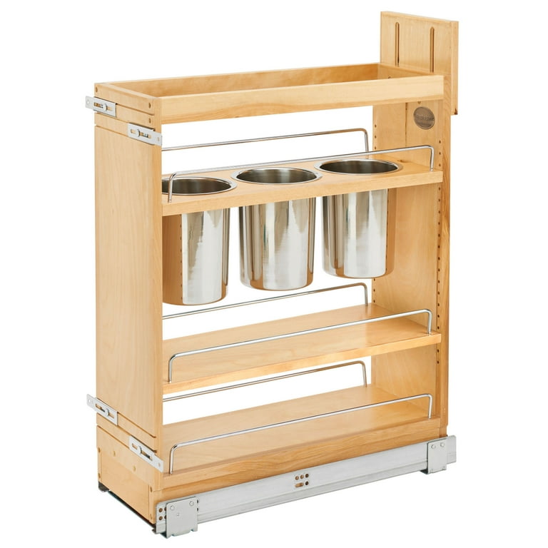 Rev-A-Shelf 448UT-BCSC-8C 8 Cabinet Pull Out Organizer with Utensil Holder