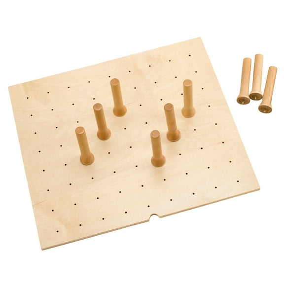 Rev-A-Shelf 4DPS-2421 24x21in Wood Trimmable Pegboard Organizer with 9 Pegs