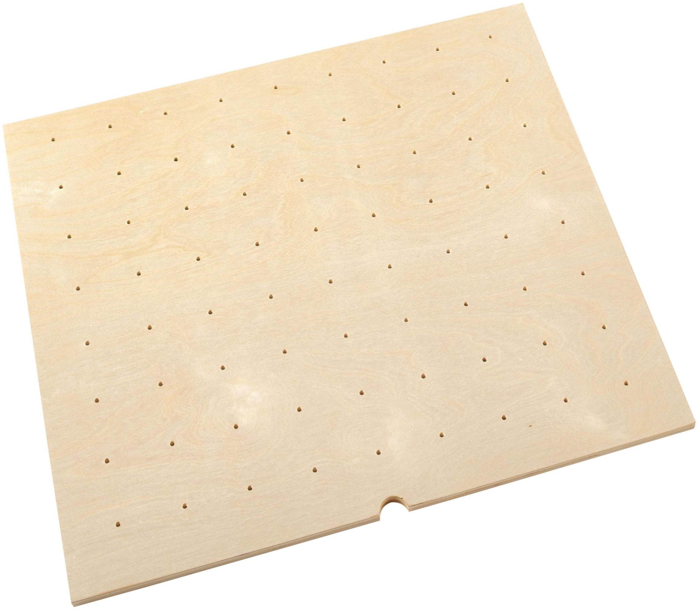 Natural Maple Wood Peg Board Drawer Insert, 24.25"W x 21.25"D