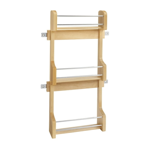 Rev-A-Shelf 4SR-15 15" Cabinet Door Mounted Wood 3-Shelf Storage Spice Rack