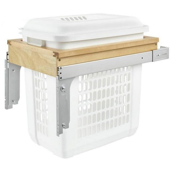 Rev-A-Shelf 4Vhtm-1520Dm-1 Wood 15"W Top Mounted Slide Out / Pull Out Cabinet Laundry