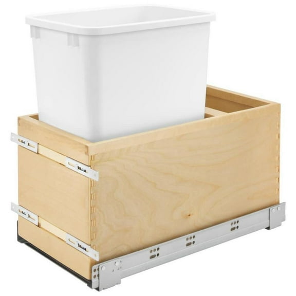 Rev-A-Shelf 4Vlwcsc-1535Dm-1 Value Line 21-1/2" Wood Bottom Mount 35 Quart / 9 Gallon Pull