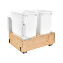 Rev-A-Shelf 4WC-18DM2 Double 35 Quart Maple Bottom Pullout Waste Container