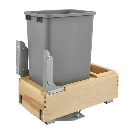 Rev-A-Shelf 4WCBM-1550DM-1 Single 50qt Bottom Mount Pullout Waste Container
